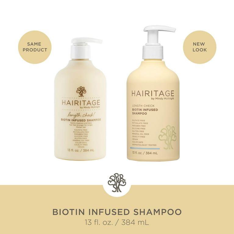 Hairitage Length Check Biotin Shampoo for Dry Damaged Hair, 13 oz