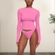 thumbnail image 4 of Blusa Mangas Largas Camisa de otoño para mujer, Top básico con cuello levantado, conjunto deportivo holgado (rosa M) Kuymtek Rosa T M para Mujer, 4 of 7
