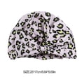 thumbnail image 4 of Gorros de baño para ducha, estampado de flores, impermeable, reutilizable, cubierta con dobladillo elástico, gorro de baño, gorro rizado, Juegos de accesorios de baño Estampado de leopardo rosa Bearachild HA062078-09B, 4 of 6