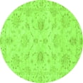 thumbnail image 1 of Ahgly Company Indoor Round Oriental Green Traditional Area Rugs, 4' Round, 1 of 4