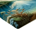 thumbnail image 2 of Ambesonne Landscape Fitted Sheet, River and Forest Symmetry, King Size, Green Blue, 2 of 3