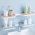 thumbnail image 1 of 1 Pcs Wall Mounted Bathroom Shelf 90° and 180° Rotation Suitable for Washstand or Shower Corner,Orange, 1 of 8