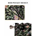 thumbnail image 6 of Black Spring Floral Bathroom Window Curtain, Elegant Pastoral Flowers Birds Watercolor Light Filtering Coffee Kitchen Curtains, Bedroom Living Room Curtains 2 Panel 84"x54", 6 of 6