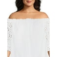thumbnail image 6 of Terra & Sky Women's Plus Size Off The Shoulder Eyelet Top, 6 of 7