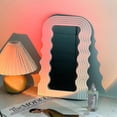 thumbnail image 3 of Aesthetic Wave Pattern Irregular Frame Mirror, Decorative Desk Wall Mirror For Living Room Bedroom Hallway Home DecorGift, 3 of 4
