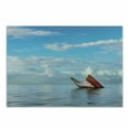 thumbnail image 1 of Shipwreck Cutting Board, Sunken Ship on Surface of Freshening Sea View with Cloudy Weather Nobody Print, Decorative Tempered Glass Cutting and Serving Board, Small Size, Blue White, by Ambesonne, 1 of 1