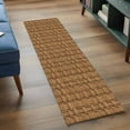 thumbnail image 3 of Vintage Rattan 2'x6' Runner Rugs for Hallway Kitchen Bedside Non Slip Washable, Minimalist Abstract Wicker Texture Brown Entryway Rug Runners with Rubber Backing, Long Carpet Runner for Laundry Room, 3 of 8