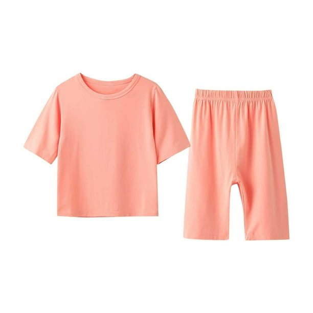 Odeerbi 1-8 Años Niño Niña Conjunto Verano Modal Manga Corta Tops Pantalones Conjunto Dos Piezas Suave