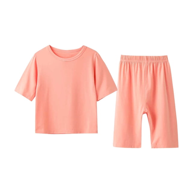 Odeerbi 1-8 Años Niño Niña Conjunto Verano Modal Manga Corta Tops Pantalones Conjunto Dos Piezas Suave