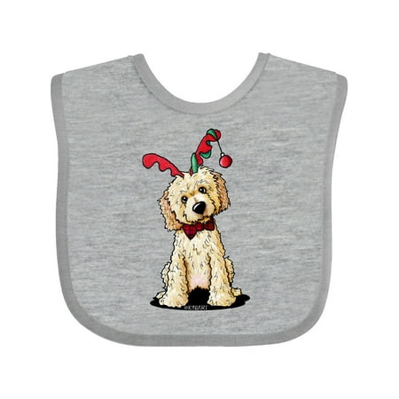 

Inktastic KiniArt Goldendoodle Reindeer Gift Baby Boy or Baby Girl Bib