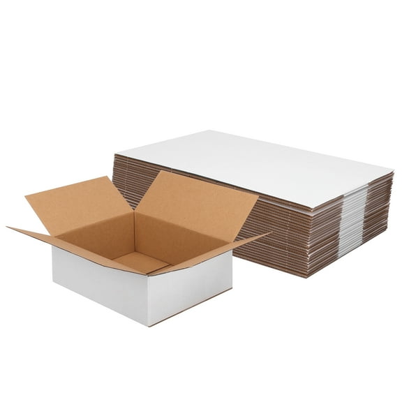 30-Pack 9x7x3 White Corrugated Cardboard Mailer Boxes
