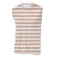 thumbnail image 2 of Tank Tops Men Summer Sleeveless Striped T Shirts Crewneck Athletic Casual Loose Workout Athletic Breathable Vests Light Pink XXXXXL, 2 of 4