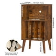 thumbnail image 2 of Large Record Player Stand, Mid Century Turntable Table with Record Storage Holds up to 160 Albums, Vinyl Record Storage Cabinet Table with Solid Wood Legs for Living Room, 2 of 8