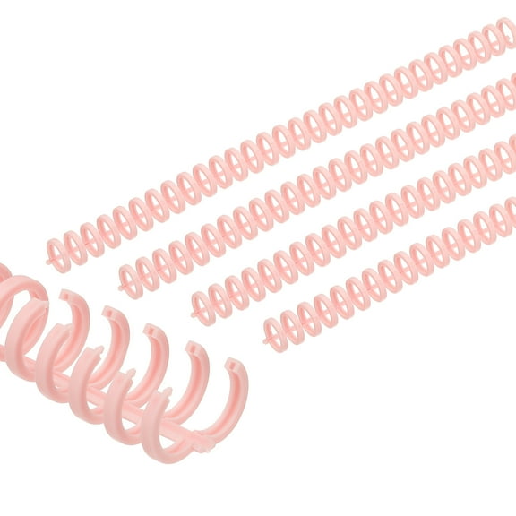 Uxcell 12mm(1/2") Plastic Spiral Binding Coils, 25 Pcs Binding Spirals 85 Sheet Capacity 3:1 Pitch Binding Spirals for Binding Paper Sheets, Light Pink