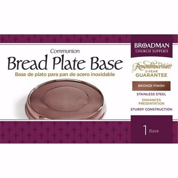 B & H Publishing Group 175789 Communion - RemembranceWare Bronze Stacking Bread Plate Base, Stainless Steel