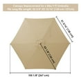 thumbnail image 5 of Yescom 9' Patio Umbrella Replacement Canopy 6 Rib Outdoor Yard Garden Deck Lawn Market Parosol Cover Top Color Tan, 5 of 9