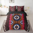 thumbnail image 2 of jejeloiu Ancient Bohemian Aztec 7pcs Bedding Comforter Set,Black Red Brown Queen Bedding Sets For Adult Reversible, 2 of 8