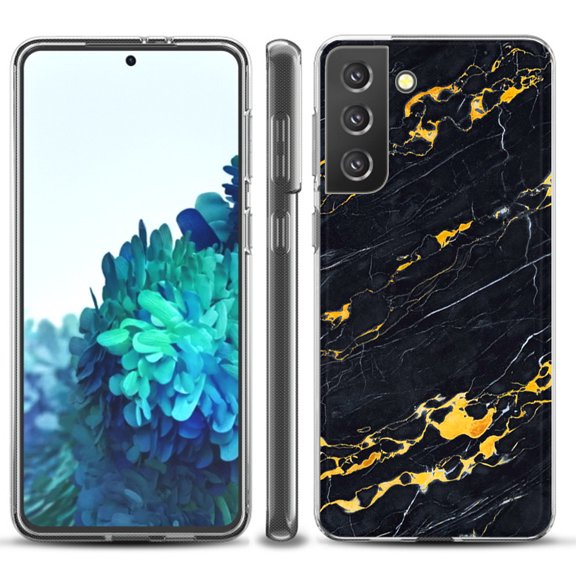 Slim-Fit TPU Protective Phone Case compatible with Samsung Galaxy S21  5G / S21 PLUS 5G, by OneToughShield ® - Marble / Lava