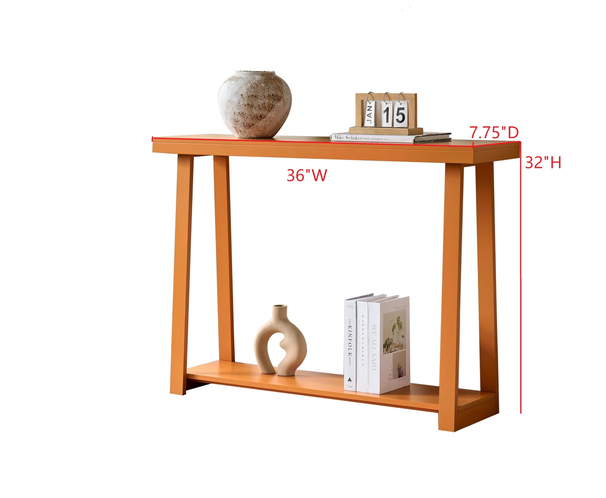 Kings Brand Furniture Emma Wood Console Sofa Table with Storage Shelf for Entryway, Hallway, Behind The Couch, Living Room, Foyer, Bedroom (Honey Ginger, 36 inches)