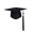 Black, variant on Joernso Unisex Bachelor Cap 2023 Tassel Pendant Decoration Solid Color Classic Style Flat Top Graduation Hat Master Doctor Scholar Hat Party Accessory