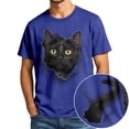 thumbnail image 3 of TrendOFT T Shirts for Man Unisex Animal Cat Graphic Print Short Sleeve Crew Neck Loose Summer Daily Mens Shirts Blue M, 3 of 8