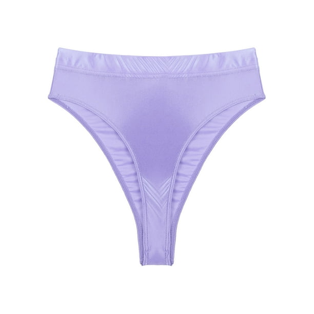 Men Glossy High Waist Briefs Underwear Swimwear Solid G-string Underpants Swimsuit Bottom Bathing Suit for Pool Beach SunbathingL Gong Bohan LED