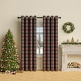 thumbnail image 4 of NWOKYZGH Green Check Plaid Curtains Scottish Tartan Striped Xmas Decorative Window Curtain Panel Light Filtering Farmhouse Grommet Drapes for Kitchen Living Room, 1 Panel, 52 x 72 Inch, 4 of 6