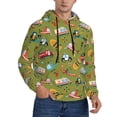 thumbnail image 2 of Pofeuu Transportation Prints Print Mens Casual Hooded Collar Drawstring Hoodies Pullover Sweatshirts Casual Long Sleeve Shirts-3X-Large, 2 of 7