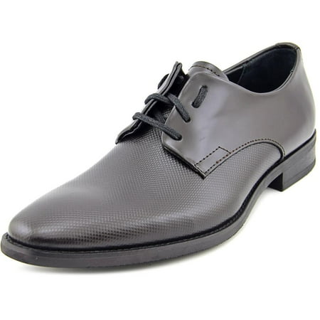 Calvin Klein Men's Ramses Box Texture Dark Brown Ankle-High Leather Oxford - 8.5M