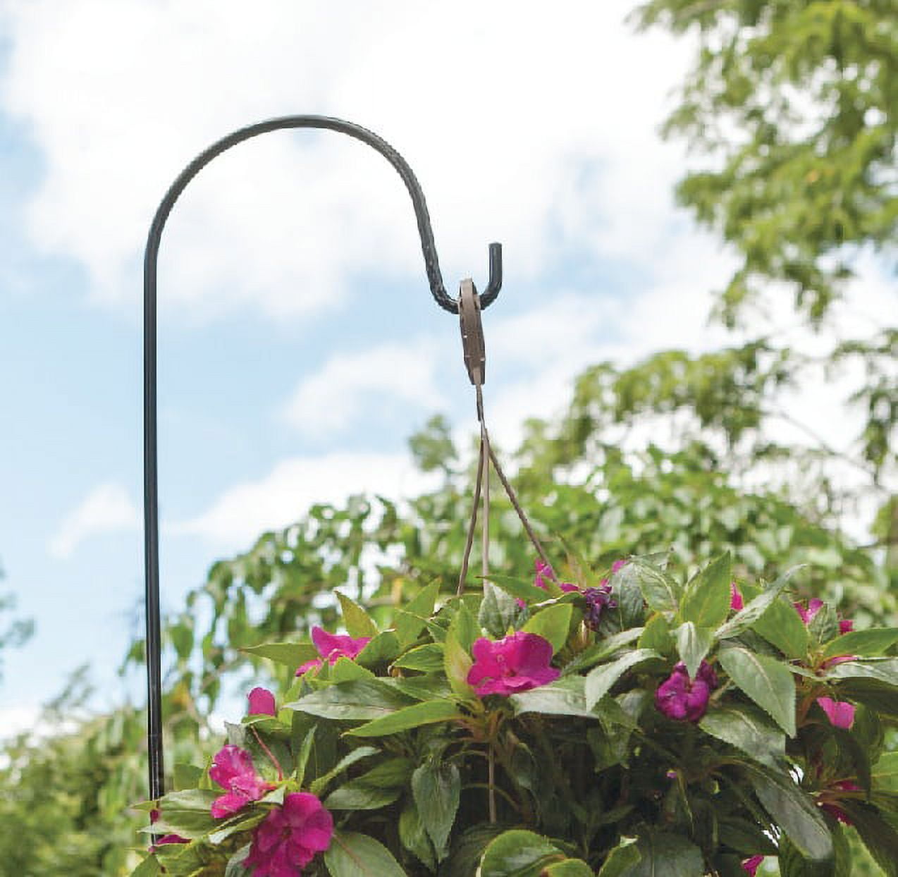 Expert Gardener 48 in Metal Garden Shepherd Hook, Powder-Coated Black, 1 Pack