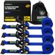 thumbnail image 1 of Rhino USA E Track Correas de amarre con trinquete (resistencia a la rotura de 4,500 lb) - Incluye (4) amarres eTrack premium de 2" x 16' - Sistema de correas de carga eTrack de alta resistencia para r, 1 of 1