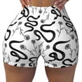 thumbnail image 2 of Salouo Hand Drawn Snake Print Women's Athletic Shorts,Booty Shorts Biker Shorts High Waisted Elastic Workout Shorts for Yoga Gym Running Sports-Small, 2 of 8