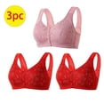 thumbnail image 2 of Front Button Bra Front Closure Everyday Sports Bras Comfort Wireless Cotton Bras Full Coverage Post Surgery Bra for Women, 3 Pack, 2 of 9