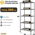 thumbnail image 3 of YRLLENSDAN 5-Shelf Adjustable Wire Shelving Unit Metal Shelf Layer Rack Strong Steel Organizer Wire Rack 24" L x 14" W x 60" H for Restaurant Garage Pantry Kitchen Garage,Black, 3 of 7