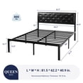 thumbnail image 7 of Allewie Queen Platform Bed Frame with Diamond Stitched Tufted Faux Leather Upholstered Headboard, Black, 7 of 7