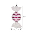 thumbnail image 2 of Vickerman 18.5" Cerise-White Striped Wave Candy Christmas Ornament, 2 of 2