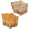 thumbnail image 3 of IBA Indianbeautifulart Textile Printing Block Asian Block Motif Hand Carved Wooden Stamp Wood Block Printing Textile Stamps For Fabric/ Pottery Blocks- 6 Inch, 3 of 7