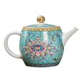 thumbnail image 1 of Retro Ceramic Tea Kettle Handheld Teapot Enamel Design for Loose Leaf Tea Home Office Decoration Tea Making Tool, 1 of 5