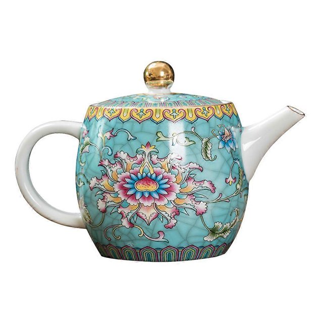 Retro Ceramic Tea Kettle Handheld Teapot Enamel Design for Loose Leaf Tea Home Office Decoration Tea Making Tool