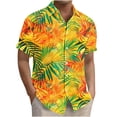 thumbnail image 1 of Blusa y camisa de manga corta con cuello vuelto para hombre, camisa hawaiana informal con estampado floral, camisa de manga corta con solapa, blusa, camisa de poliéster para hombre, 1 of 6
