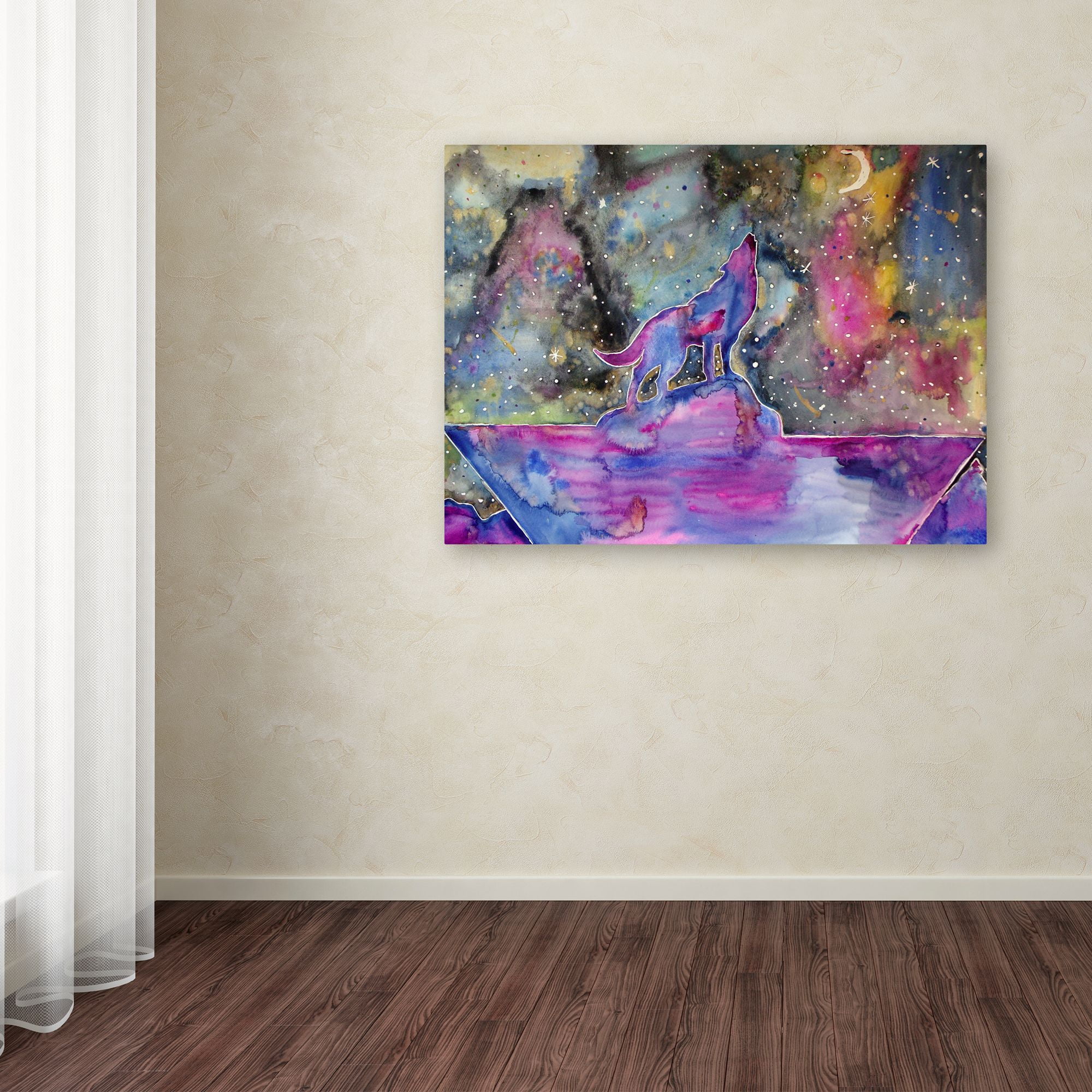 Trademark Fine Art 'Howl at the Moon' Canvas Art by Lauren Moss