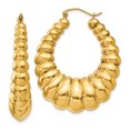 thumbnail image 1 of 14k Yellow Gold Hoop Earrings Oval, 1 of 8
