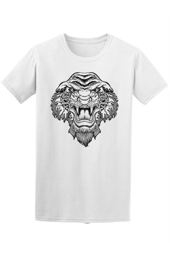 Angry Tiger Roaring  T-Shirt Men -Image by Shutterstock, Male Medium