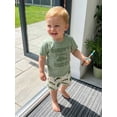 thumbnail image 6 of BemeyourBBs Toddler Boy Summer Clothes Infant Baby Boys Fishing Outfit Daddy's Fishing Buddy Letter Print Short Sleeve T Shirt and Pockets Shorts Set Toddler Baby Boys Summer 2 Piece Outfit, 6 of 9