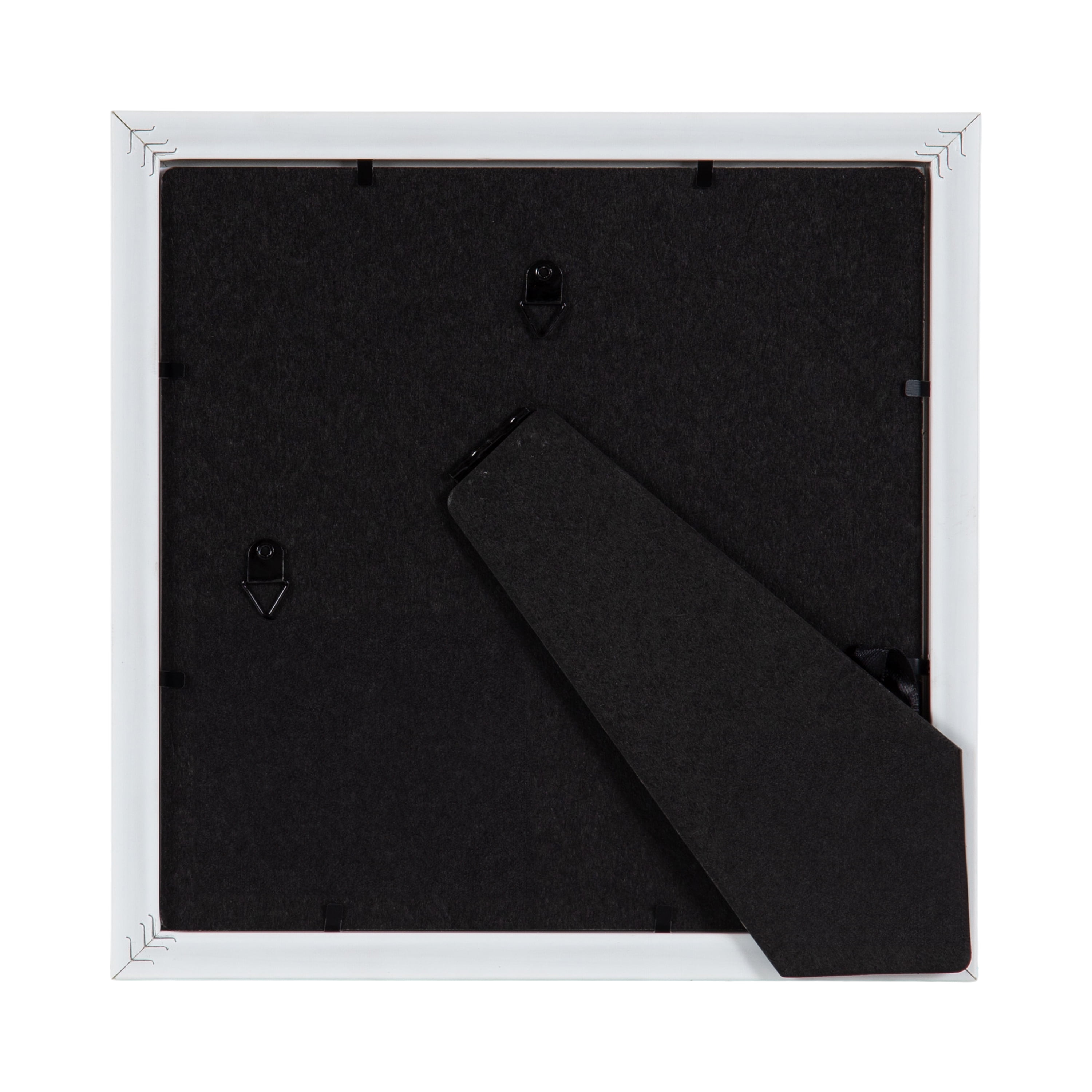 DesignOvation 8x8 Matted for 4x4 White/Silver Decorative Tabletop Picture Frame