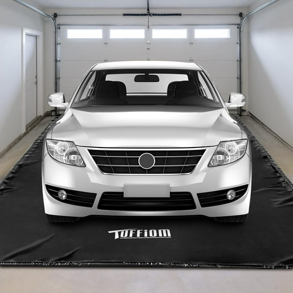 TUFFIOM 9'x 20' Waterproof Garage Floor Mat, PVC-Coated, Heavy Duty, 29.1 lbs, with Squeegee