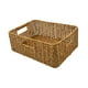 thumbnail image 5 of Cesta de almacenamiento de ratán con asas, cesta rectangular de imitación de ratán, cesta para frutas Oscuro 38x26x13cm, 5 of 9