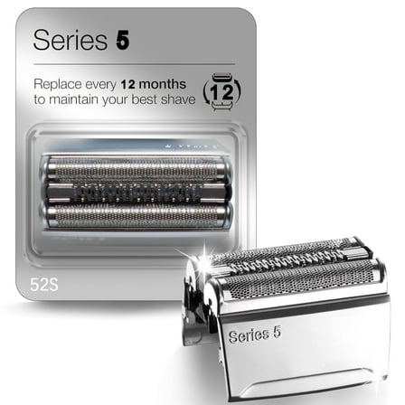 52S Replacement Heads for Braun Series 5, Compatible with Braun Shaver Models 5090/5190cc, 5040/5140s, 5030s, 5147s, 5145s, 5195cc, 5197cc,Silver