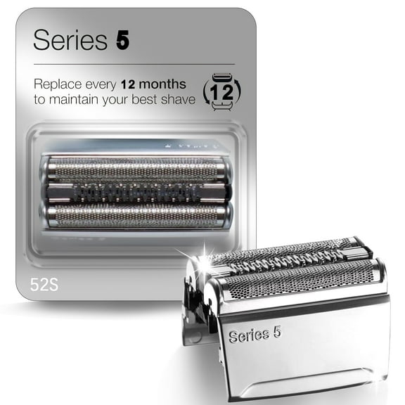52S Replacement Heads for Braun Series 5, Compatible with Braun Shaver Models 5090/5190cc, 5040/5140s, 5030s, 5147s, 5145s, 5195cc, 5197cc,Silver