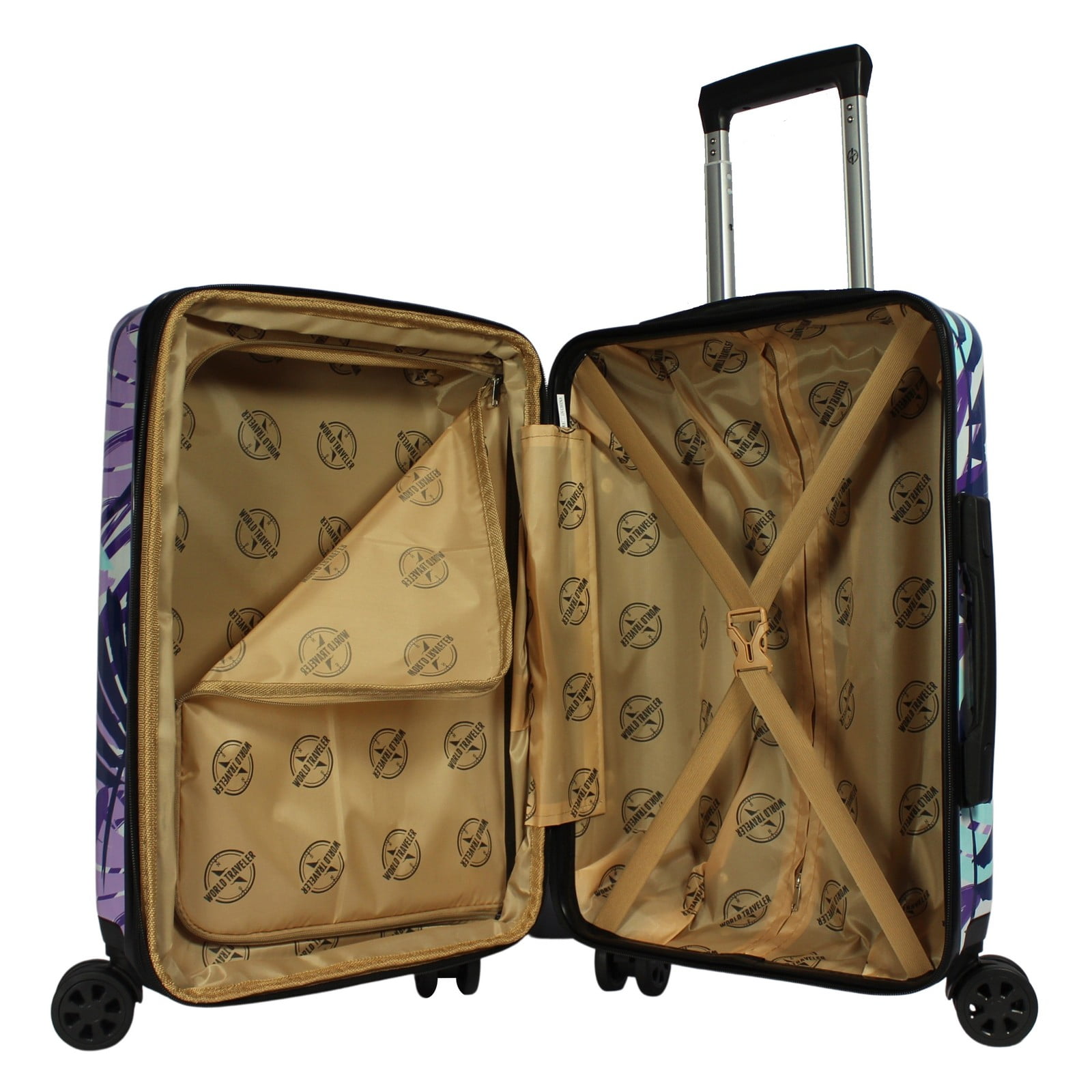 World Traveler Peonies 2-Piece Hardside Carry-On Spinner Luggage Set